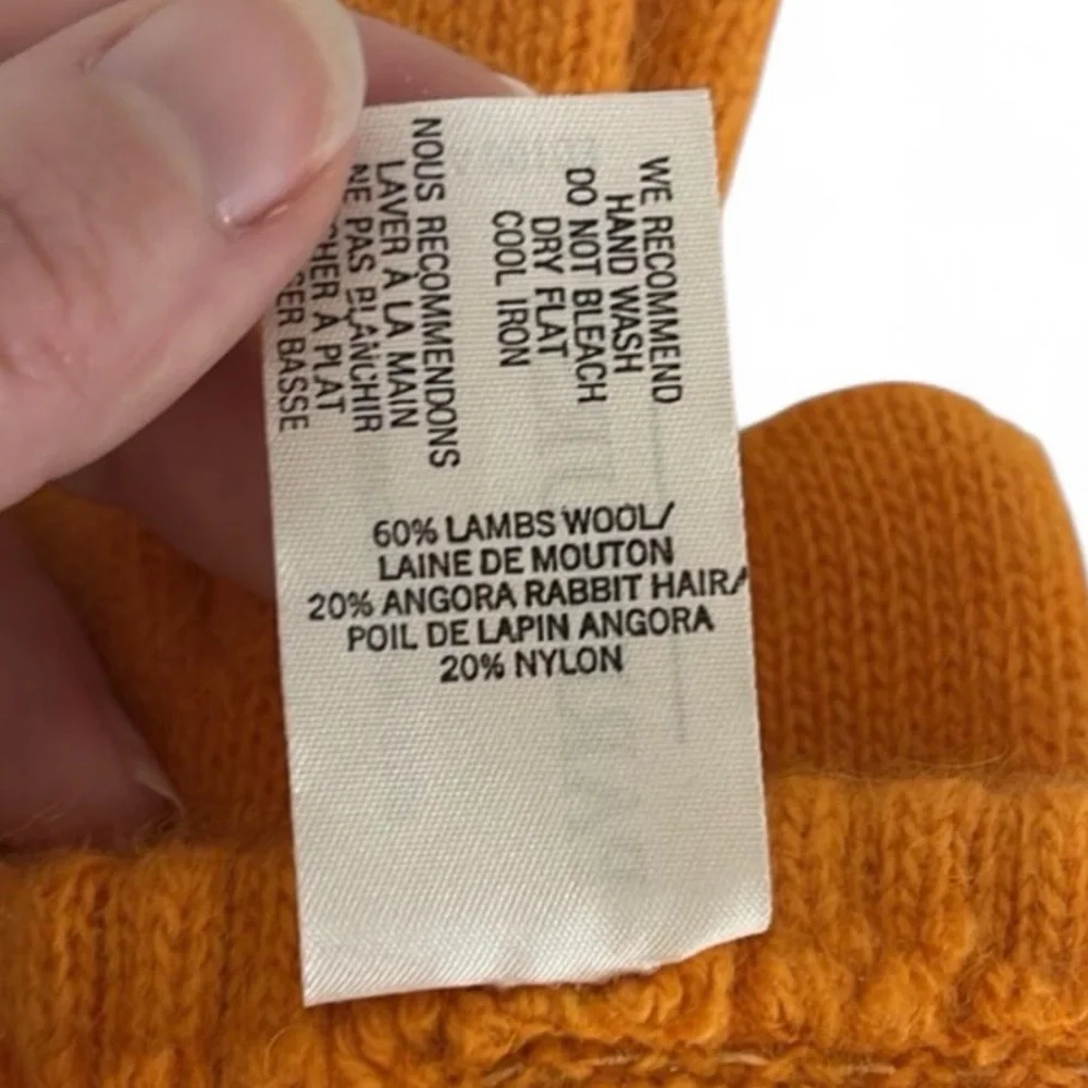 Parkhurst Vintage Lambs Wool Rabbit Hair Gloves Orange 7/8
